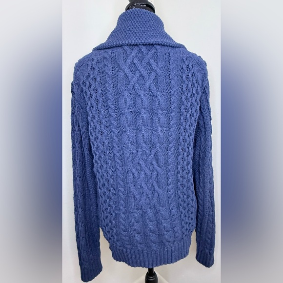 Brooks Brothers preppy cable knit cardigan sweater shawl collar button close M - Picture 9 of 13